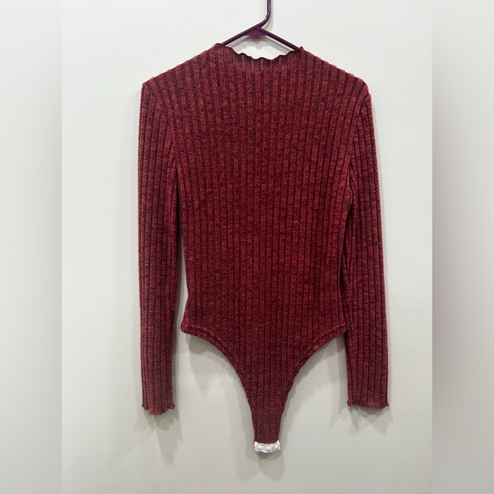 SHEIN Ribbed Red Bodysuit - Picture 2 of 2